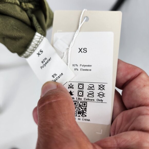 HALARA Deep V Neck Ruffled Hem Velvet Rifle Green Mini Party Dress XS NWT - Picture 11 of 11